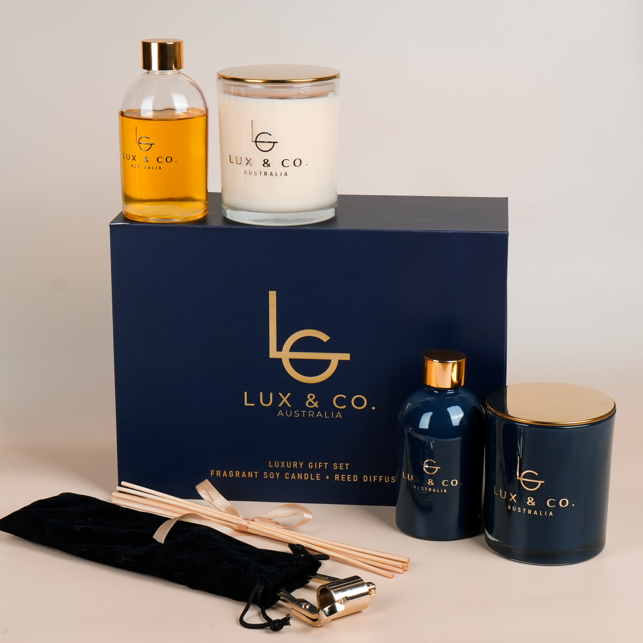 Eco-Luxury Candle + Diffuser + Candle Care Kit