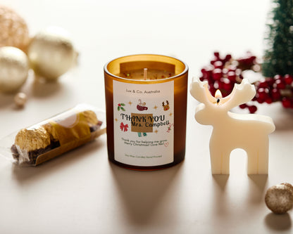 Teacher’s Gift – Lux & Co. Personalised Christmas Candle Hamper
